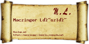 Maczinger László névjegykártya