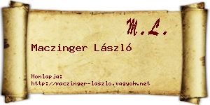 Maczinger László névjegykártya